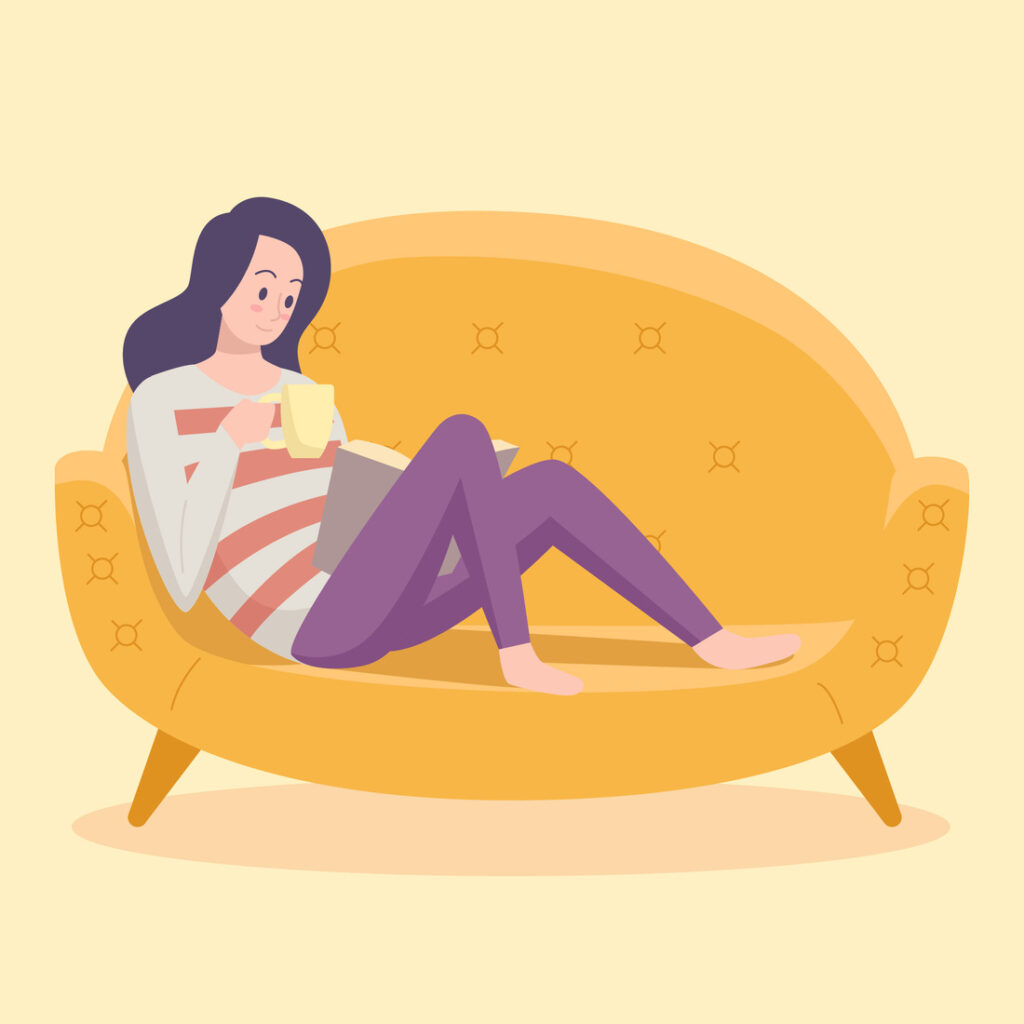 Mujer haciendo reposo